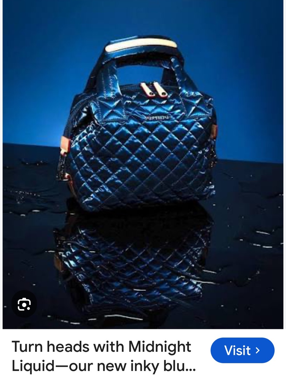 *RARE* MZ Wallace Small Sutton Deluxe Midnight Liquid Metallic Blue Bag